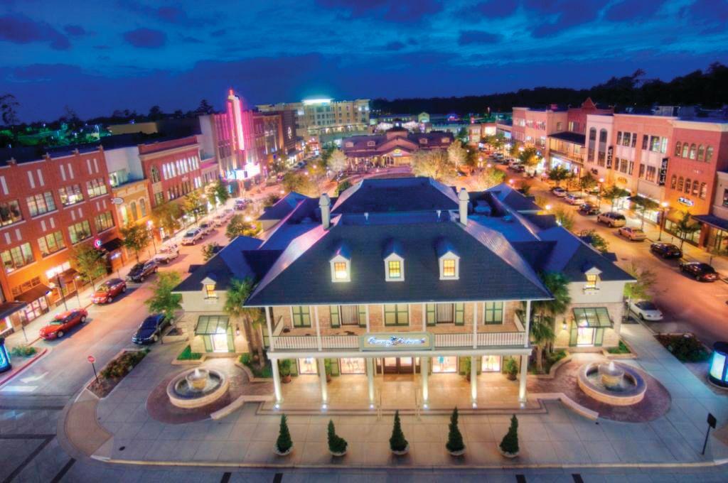 The Woodlands neighborhood streetscape — Houston TX